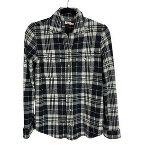 Faherty Women's Legend Sweater Button Down Plaid Shirt Sz XS